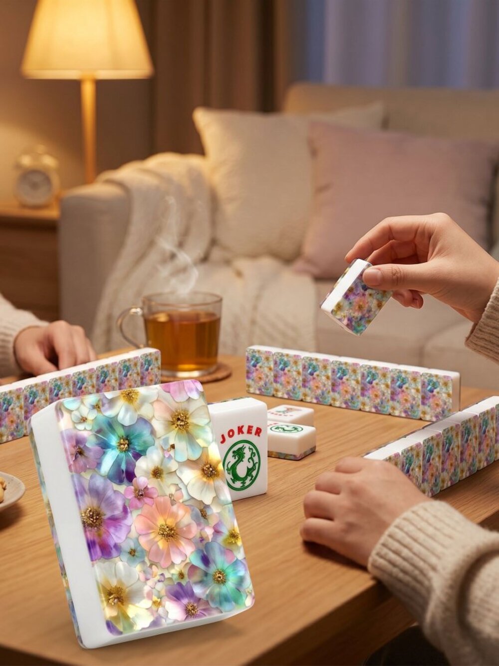 🌸Floral American Mahjong Tiles – Acrylic Game Set with Vibrant Flower Designs🌸 - Picture 8 of 9